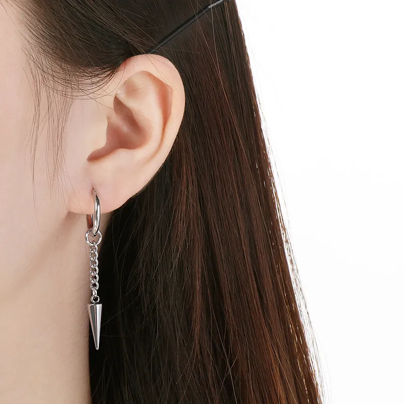 Kalen New Neutral Stainless Steel Chain Cone Pendant Earrings Jewelry Wholesale