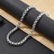 Wholesale of Stainless Steel Jewelry: European and American Trendy Personalized Edged Square Pearl Chain Men's Necklace and Bracelet Set