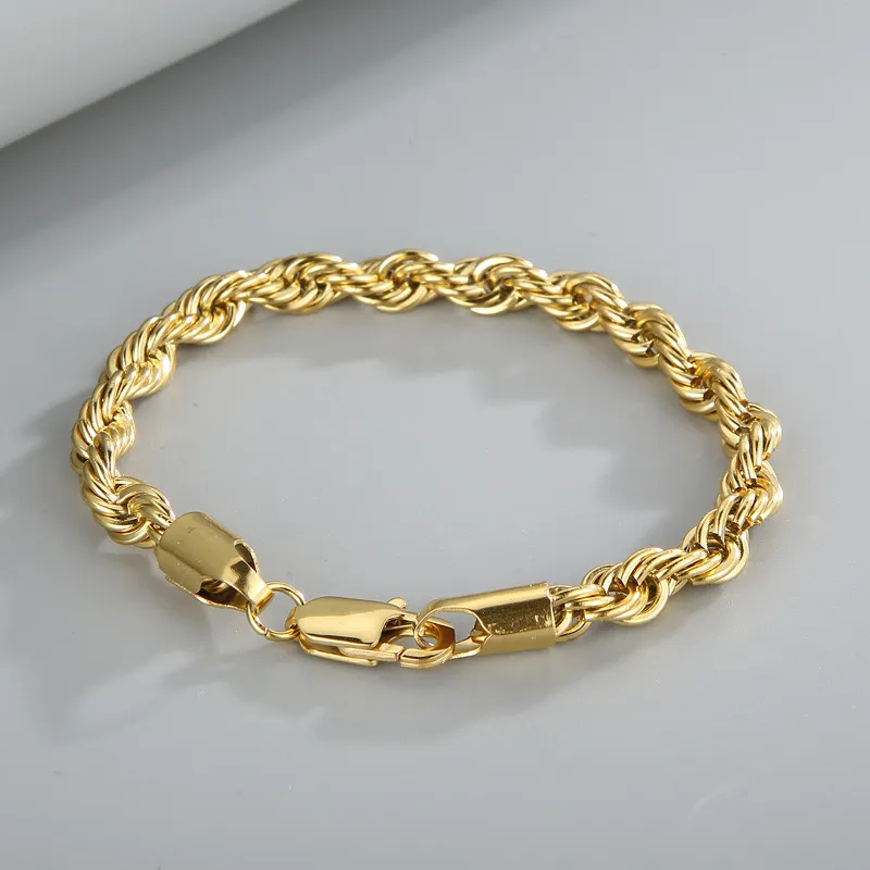 Steel Jewelry 18K Gold Dual Color Men's Women's Universal Stainless Steel Bracelet