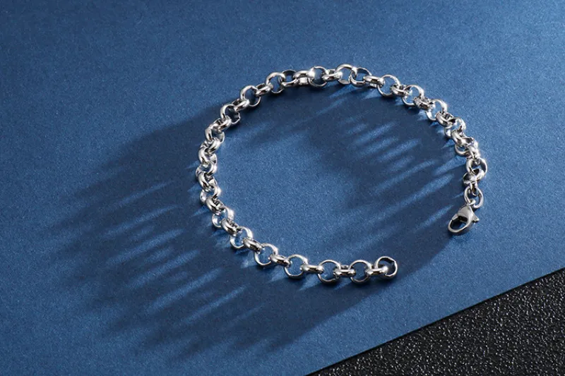 Wholesale Punk Jewelry Multi-Size Bracelet Stainless Steel Simple Silver Gold Chain Bracelet
