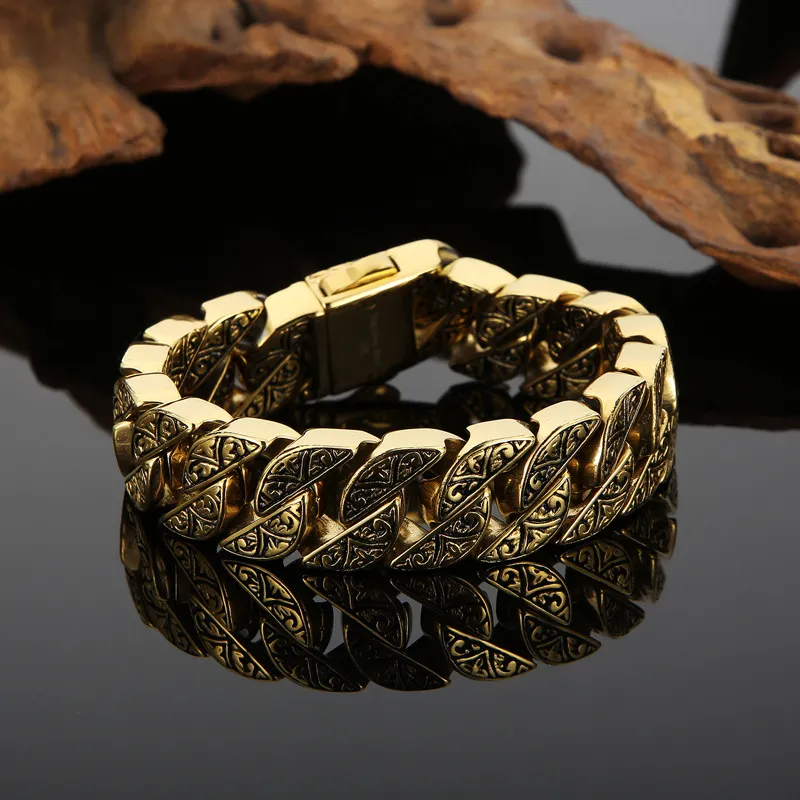 Karen Trendy Personalized Jewelry, European and American Personalized Creative Pattern Cast Stainless Steel Men's Bracelet, One-Piece Drop Shipping