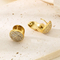 Popular Full Rhinestone Oval Stainless Steel Huggie Earrings Elegant Geometric Jewelry Wholesale