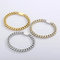 Four-Sided Polished Vacuum Plated Gold Cuban Bracelet, Ins Jewelry, Niche Rock and Hip-Hop Stainless Steel Men's Necklace Set
