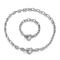 Personalized Stainless Steel Heart-Shaped Pendant Thick Chain Jewelry Sets