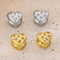 Fashion Double-Sided Heart Rhinestone-Embedded Ear Buckles 18K Gold-Plated Stainless Steel Smooth Earrings