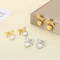 Fashion Earrings 18K Gold-Plated Stainless Steel Ribbon Bow Heart Sweet Temperament Studs Earrings
