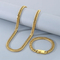 European and American Fashion Denim Chain Polished Stainless Steel Jewelry Men's Bracelet Necklace Set