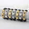 Trendy Men's Stainless Steel Creative Wolf Head Animal Series Woven Leather Bracelet