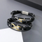 Trendy Men's Stainless Steel 8-Shaped Multi-Layer Woven Leather Bead Magnetic Buckle Bracelet
