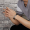 Trendy Men's Jewelry Stainless Steel Geometric Chain Splicing Woven Cowhide Leather Bracelet