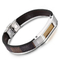 Simple Retro Stainless Steel Geometric Steel Wire Mesh Woven Leather Men's Bracelet Jewelry