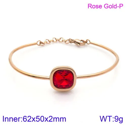 Elegant Multi-Color Zircon Bangle in 18K Gold Stainless Steel Jewelry