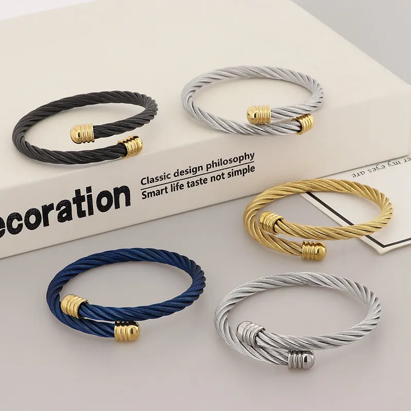 Fashionable Stainless Steel Wire Bangle for Men and Women, Suitable for Daily Wear