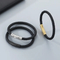 Fashionable Men's Stainless Steel Mesh Buckle Super Fiber Leather Rope Woven Bracelet Jewelry