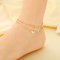 Stainless Steel Paired with Shell Heart-Shaped Element Anklet Chain, Fashionable Women's Jewelry