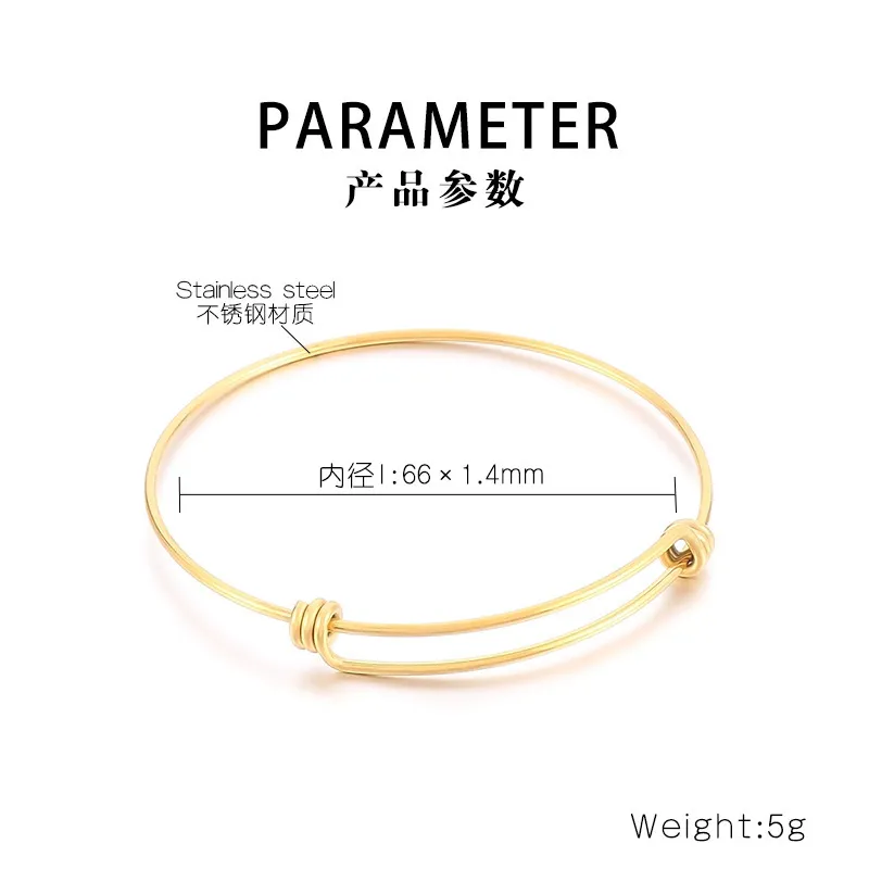 Factory Wholesale Adjustable Steel Wire Coil Bracelets Multi-Color Adjustable Stainless Steel Bangles for Women