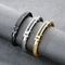 Punk Retro Style Stainless Steel Wire Cable Bent Plate Domineering Men's Bangle