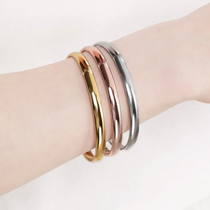 High-End Electroplated Fashion Women's DIY Gold Stainless Steel Bangle