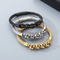 Retro Style Men's Stainless Steel Wire Waistband Punk Skull Bangle Bracelet