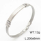 Stainless Steel Braided Three Row Steel Wire Rope Bangle with Curved Plate That Can Be Engraved with Letters