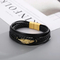 Fashionable Stainless Steel Feather Multi-Layer Woven Leather Men's Bracelet Jewelry