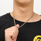 Karen's New Stainless Steel Creative Square Pearl Trendy Necklace, Simple and Versatile, Suitable for Both Men and Women as a Collar Jewelry