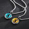 Trendy Cute Blue Yellow Snake Eye Stone Stainless Steel Men's Necklace Pendant