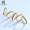 Fashion Colorful Diamond Ring Jewelry Gold Plated Titanium Steel Ring
