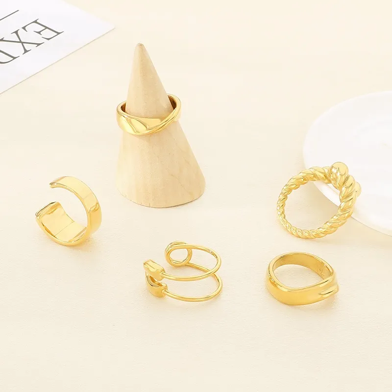 Creative Vintage Adjustable Ring Exquisite Wide Polished Laserable Stainless Steel Ring Wholesale
