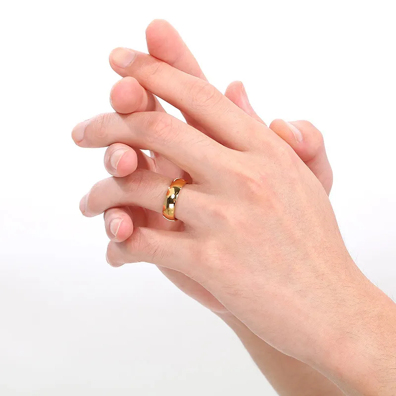 Minimalist Couple Rings 4-Prong Diamond Ring Pair 4mm Polished Stainless Steel Wedding Jewelry