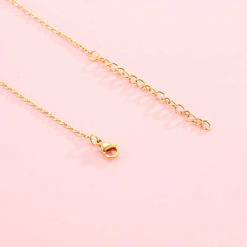 Simple 12 Zodiac Signs English Letter Necklace 18K Gold Personalized Fashion Stainless Steel Necklace Wholesale