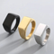 Geometric Surface Rectangular Laser Logo Black Cast Classic Stainless Steel Ring