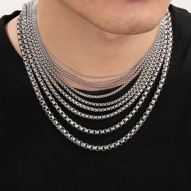 Minimalist Style Stainless Steel Unisex Square Pearl Chain Can Be Paired with Pendant