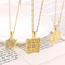 Irregular Pattern Square Necklace with Stars, Moon, Sun, and Entertainment Pendant Inlaid with Zircon Stainless Steel Necklace