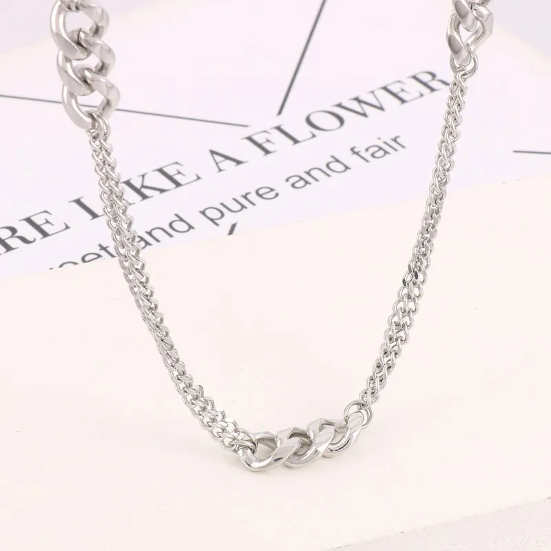 Trendy Men's Jewelry Stainless Steel Creative Multi-Layer Cuban Chain Temperament Necklace