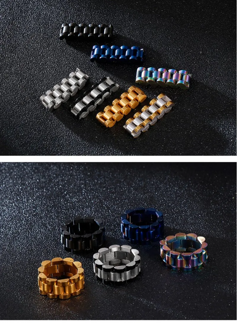 Factory Direct European New Watch Chain Stainless Steel Unisex Natural Stone Ring
