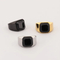 Natural Stone Lapis Lazuli Tiger Eye Black Onyx 18K Gold/Silver/Black Signet Ring