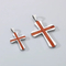 Fashion Personalized Stainless Steel Inlaid Red Pear Solid Wood Cross Pendant