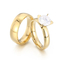 Elegant Korean Stainless Steel Wedding Zircon Rings for Couples
