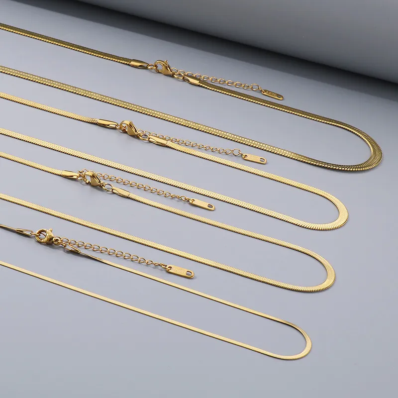 Women's Stainless Steel Blade Chain Necklace Extender 2/3/4/5mm Interior Chain Jewelry Wholesale