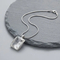 Personalized Square Multi-Color Glass Pendant Necklace Snake Bone Chain 18K Gold-Plated Stainless Steel Necklace Wholesale
