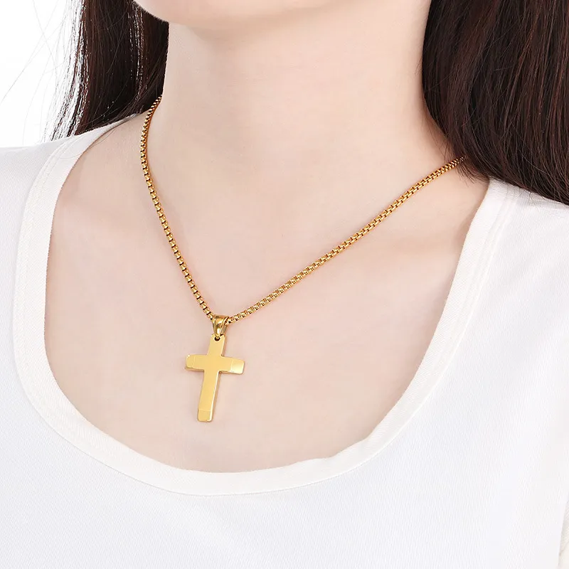 Hip Hop Punk Multi-Size Polished Cross Stainless Steel Pendant Jewelry Wholesale
