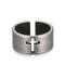 Oxidized Retro Vintage Stainless Steel Men's Hollowed Cross Opening Jewelry Ring