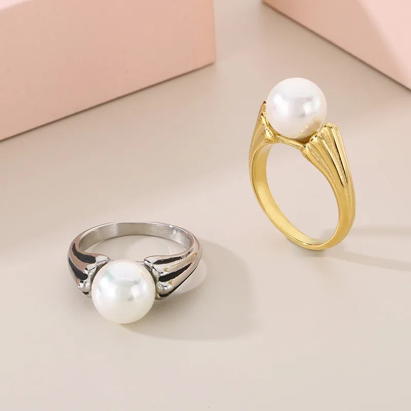 Personalized Petal Ring Stylish Geometric 18K Gold-Plated Stainless Steel Ring Wholesale Jewelry