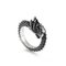 Vintage Ethnic Dragon Jewelry Wholesale: Stainless Steel Imposing Dragon Head Ring, European and American Men's Open-End Finger Ring