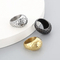 Creative Fashion Polished Niche Retro Tapped Surface Stainless Steel Men's Ring
