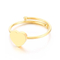 Minimalist Ins Style Stainless Steel Heart-Shaped Adjustable Size Ring for Girls' Accessories