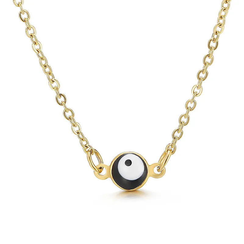 Small Blue Eye Necklace Lucky Stainless Steel Devil Eye Women's Necklace Wholesale