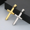 Simple Smooth Cross Pendant Necklace, Stainless Steel Jewelry