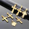 Personalized Bear Paw Pendant Hip Hop 3D Double Layer Cross with Diamond Pendant Stainless Steel Male and Female Accessories